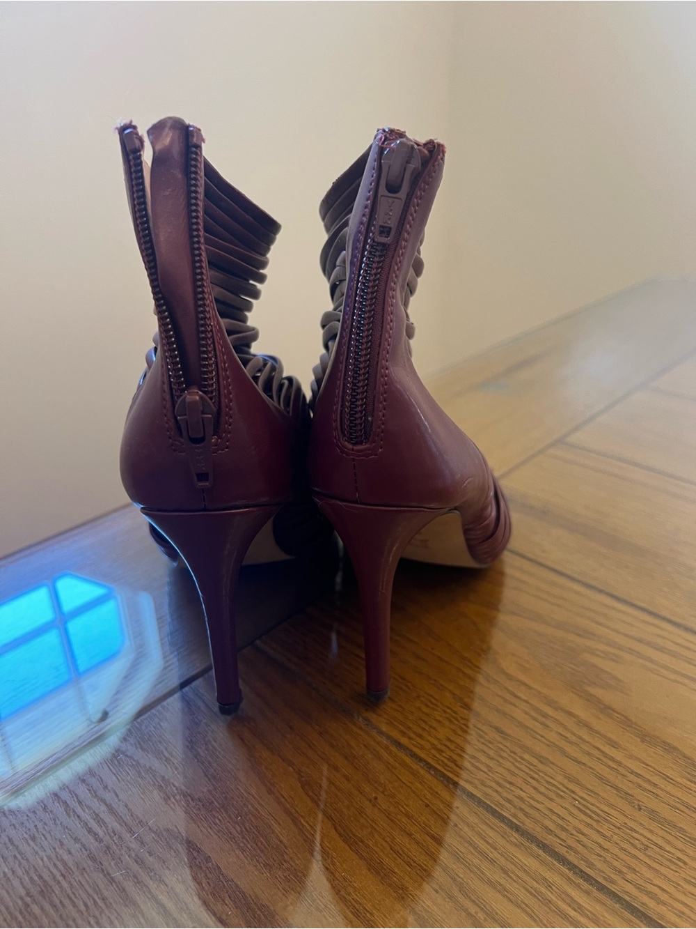 BCBGeneration Womens Elle Open Toe Ankle Fashion Boots, Brick, Size 6.5 - Picture 5 of 7